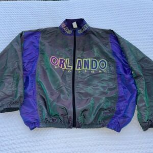 Vintage 90s Orlando Florida‎ Windbreaker Jacket Teal Purple Colorblock